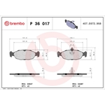 BREMBO Brake Pad Set (P36017) Fits: Jaguar Rear Axle