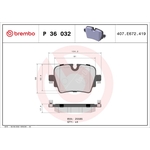 Brembo Prime Brake Pad Set (P36032) Fits: Jaguar Rear Axle