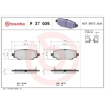 Brembo Prime Brake Pad Set (P37026) Fits: Jeep Rear Axle
