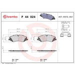Brembo Prime Brake Pad Set (P44024) Fits: Land Rover Front Axle
