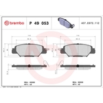 Brembo Prime Brake Pad Set (P49053) Fits: Mazda Rear Axle