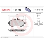 BREMBO Brake Pad Set (P50036) Fits: Mercedes Front Axle