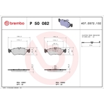 BREMBO Brake Pad Set (P50082) Rear Axle