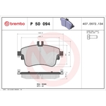 Brembo Prime Brake Pad Set (P50094) Fits: Mercedes Front Axle