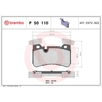 Brembo Prime Brake Pad Set (P50110) Fits: Mercedes Rear Axle