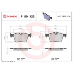 Brembo Prime Brake Pad Set (P50122) Fits: Mercedes Rear Axle