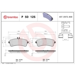 Brembo Prime Brake Pad Set (P50125) Fits: Mercedes Rear Axle