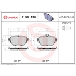 Brembo Prime Brake Pad Set (P50136) Fits: Mercedes Rear Axle