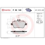 Brembo Prime Brake Pad Set (P50140) Fits: Mercedes Rear Axle