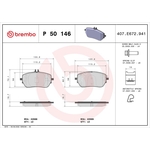 Brembo Prime Brake Pad Set (P50146) Fits: Mercedes Front Axle