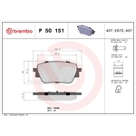 Brembo Prime Brake Pad Set (P50151) Fits: Mercedes Rear Axle