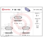 Brembo Prime Brake Pad Set (P50153) Rear Axle