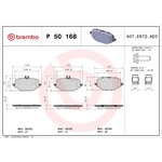 Brembo Prime Brake Pad Set (P50168) Fits: Mercedes Rear Axle