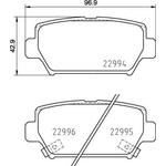 Brembo Prime Brake Pad Set (P54062) Fits: Mitsubishi Rear Axle
