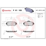 Brembo Prime Brake Pad Set (P61105) Fits: Citroen Front Axle