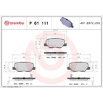 Brembo Prime Brake Pad Set (P61111) Rear Axle