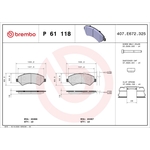 Brembo Prime Brake Pad Set (P61118) Front Axle