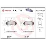 Brembo Prime Brake Pad Set (P61120) Front Axle