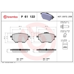 Brembo Prime Brake Pad Set (P61122) Rear Axle