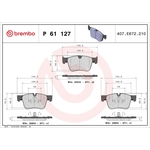 Brembo Prime Brake Pad Set (P61127) Front Axle