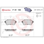 Brembo Prime Brake Pad Set (P61133) Rear Axle
