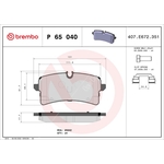 Brembo Prime Brake Pad Set (P65040) Fits: Porsche Rear Axle