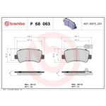 Brembo Prime Brake Pad Set (P68063) Rear Axle