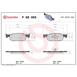 Brembo Prime Brake Pad Set (P68065) Front Axle