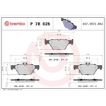 Brembo Prime Brake Pad Set (P78026) Fits: Subaru Front or Rear Axle