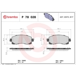 Brembo Prime Brake Pad Set (P78028) Fits: Subaru Front Axle