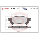 Brembo Prime Brake Pad Set (P83152) Rear Axle