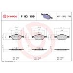 Brembo Prime Brake Pad Set (P83159) Fits: Toyota Front Axle
