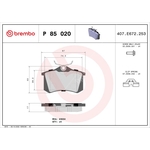 Brembo Xtra Brake Pad Set (P85020X) Rear Axle