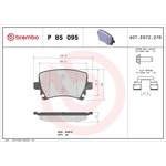 Brembo Xtra Brake Pad Set (P85095X) Rear Axle