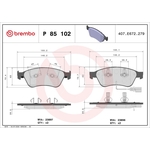 BREMBO Brake Pad Set (P85102) Front Axle