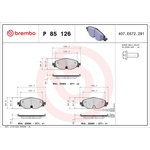 Brembo Xtra Brake Pad Set (P85126X) Front Axle