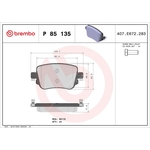 Brembo Prime Brake Pad Set (P85135) Rear Axle