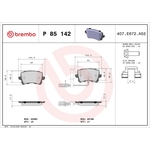 Brembo Prime Brake Pad Set (P85142) Rear Axle