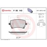 Brembo Prime Brake Pad Set (P85143) Rear Axle