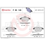 Brembo Prime Brake Pad Set (P85146) Front Axle