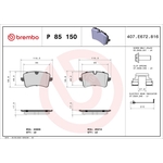 Brembo Prime Brake Pad Set (P85150) Rear Axle