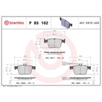 Brembo Prime Brake Pad Set (P85162) Rear Axle