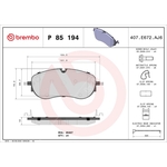 Brembo Prime Brake Pad Set (P85194) Front Axle