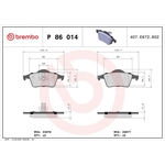 BREMBO Brake Pad Set (P86014) Fits: Volvo Rear Axle