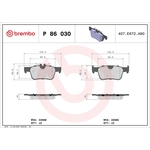 Brembo Prime Brake Pad Set (P86030) Fits: Volvo Rear Axle