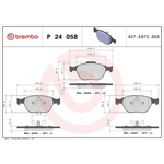 BREMBO Brake Pad Set (P24058) Fits: Ford Front Axle