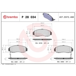 BREMBO Brake Pad Set (P28034) Front Axle