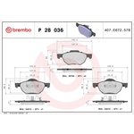 BREMBO Brake Pad Set (P28036) Fits: Honda Front Axle