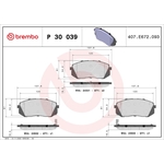 BREMBO Brake Pad Set (P30039) Front Axle