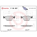 BREMBO Brake Pad Set (P36007) Fits: Jaguar Front Axle